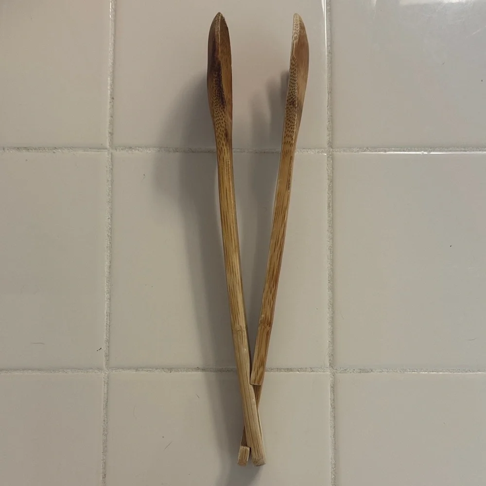 Pampered Chef Natural Bamboo Utensil Set for Salad
